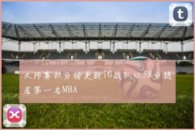 大师赛积分榜更新IG战队以58分稳居第一名MBA
